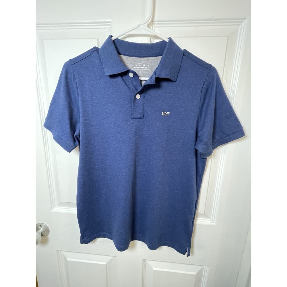 Vineyard Vine Cotton Polo Shirts Youth Navy Large